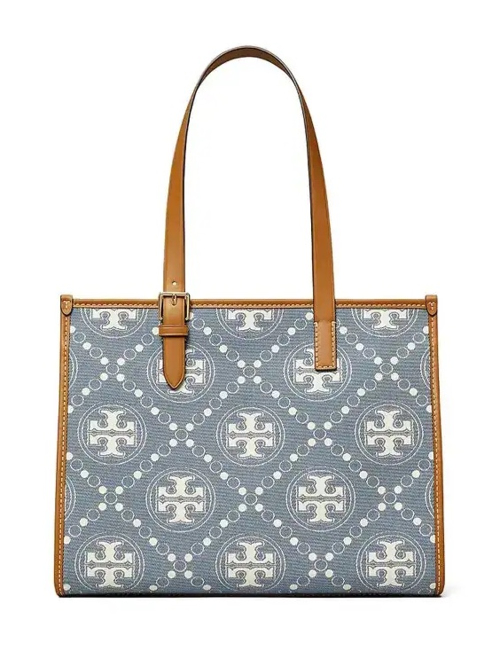 TORY BURCH • Small T monogram denim tote purse - Picture 2 of 12